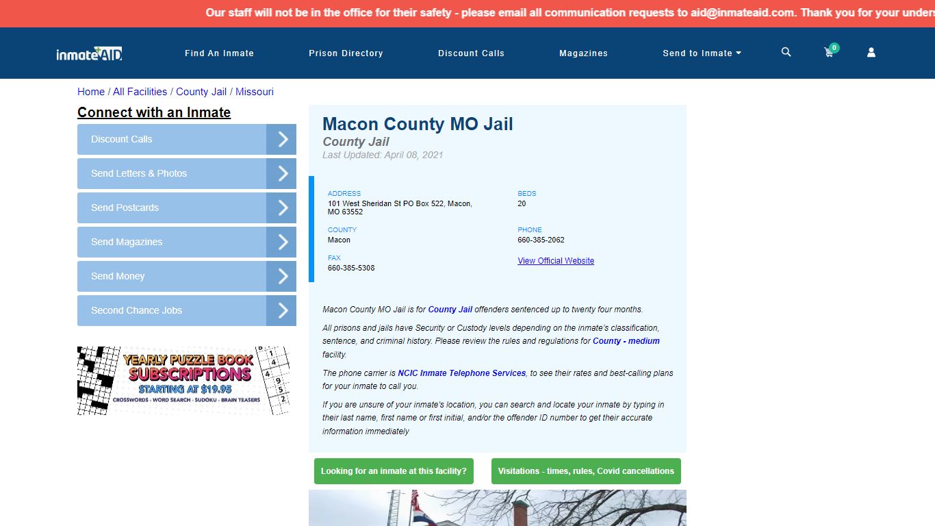 Macon County MO Jail - Inmate Locator - Macon, MO